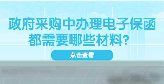 政府采购中办理电子保函都需要哪些材料？