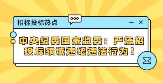 中央纪委国家监委：严惩招投标领域违纪违法行为！