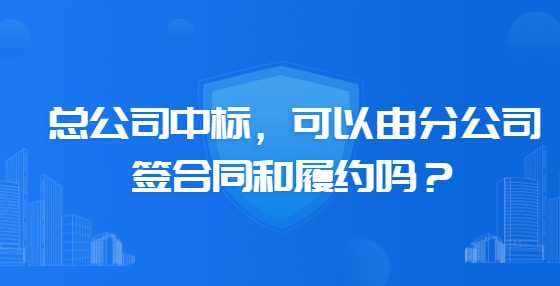 总公司中标，可以由分公司签合同和履约吗？