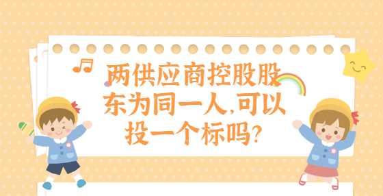 两供应商控股股东为同一人，可以投一个标吗？