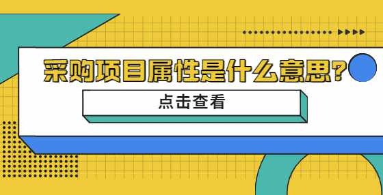 采购项目属性是什么意思？