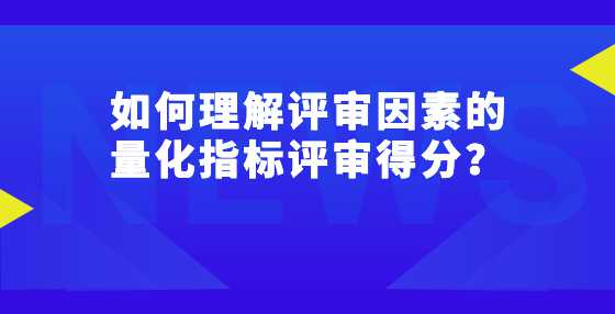 如何理解评审因素的量化指标评审得分？