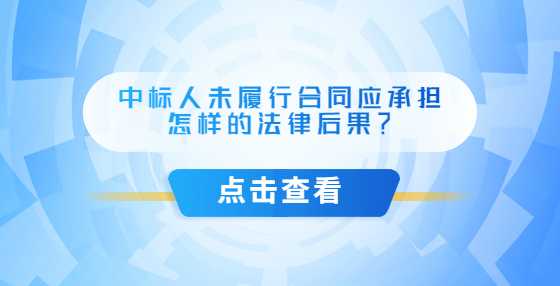 中标人未履行合同应承担怎样的法律后果？