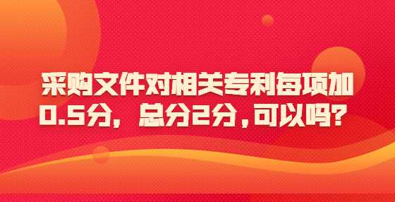 采购文件对相关专利每项加0.5分，总分2分,可以吗？