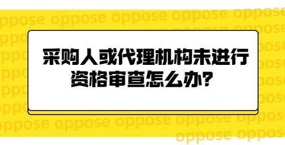 采购人或代理机构未进行资格审查怎么办？