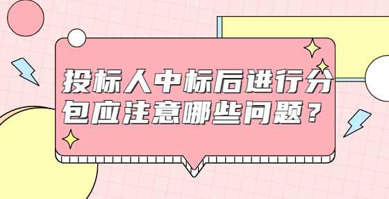 投标人中标后进行分包应注意哪些问题？