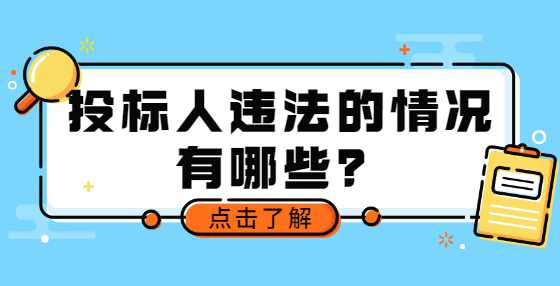 投标人违法的情况有哪些？