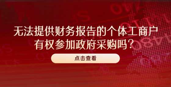 无法提供财务报告的个体工商户有权参加政府采购吗？