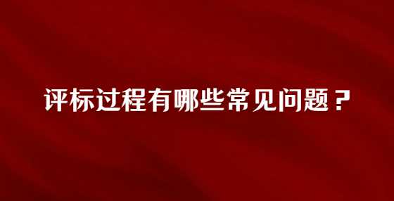 评标过程有哪些常见问题？