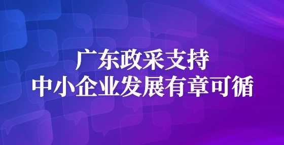 广东政采支持中小企业发展有章可循