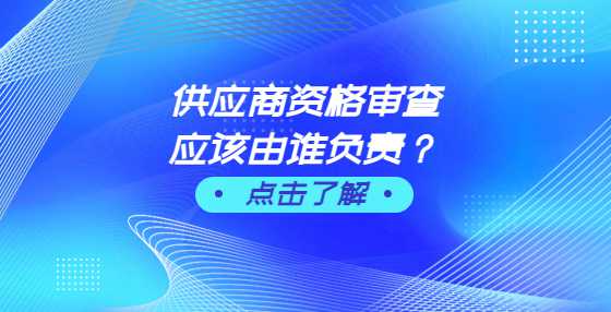 供应商资格审查应该由谁负责？