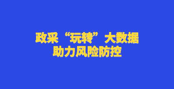 政采“玩转”大数据 助力风险防控