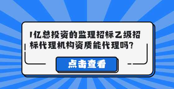 1亿总投资的监理