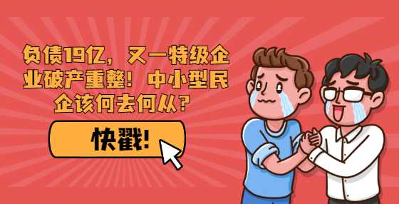 负债19亿，又一特级企业破产重整！中小型民企该何去何从？