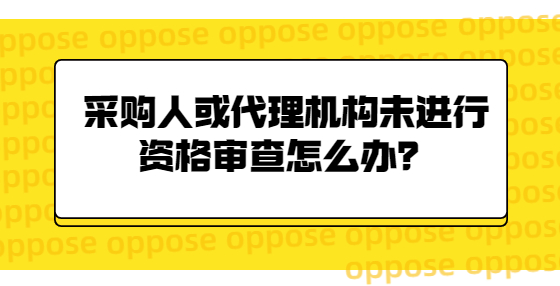 采购人或代理机构未进行资格审查怎么办？